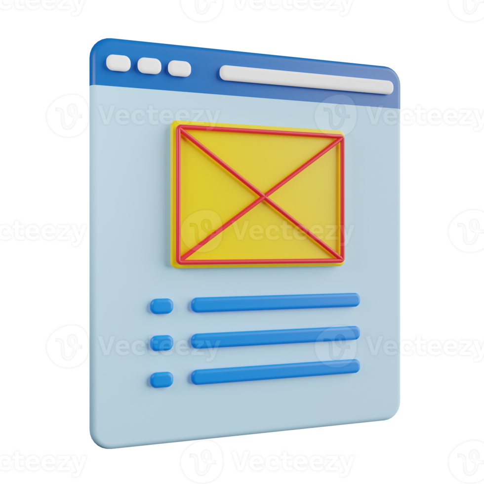 Web Layout 3D Illustration png