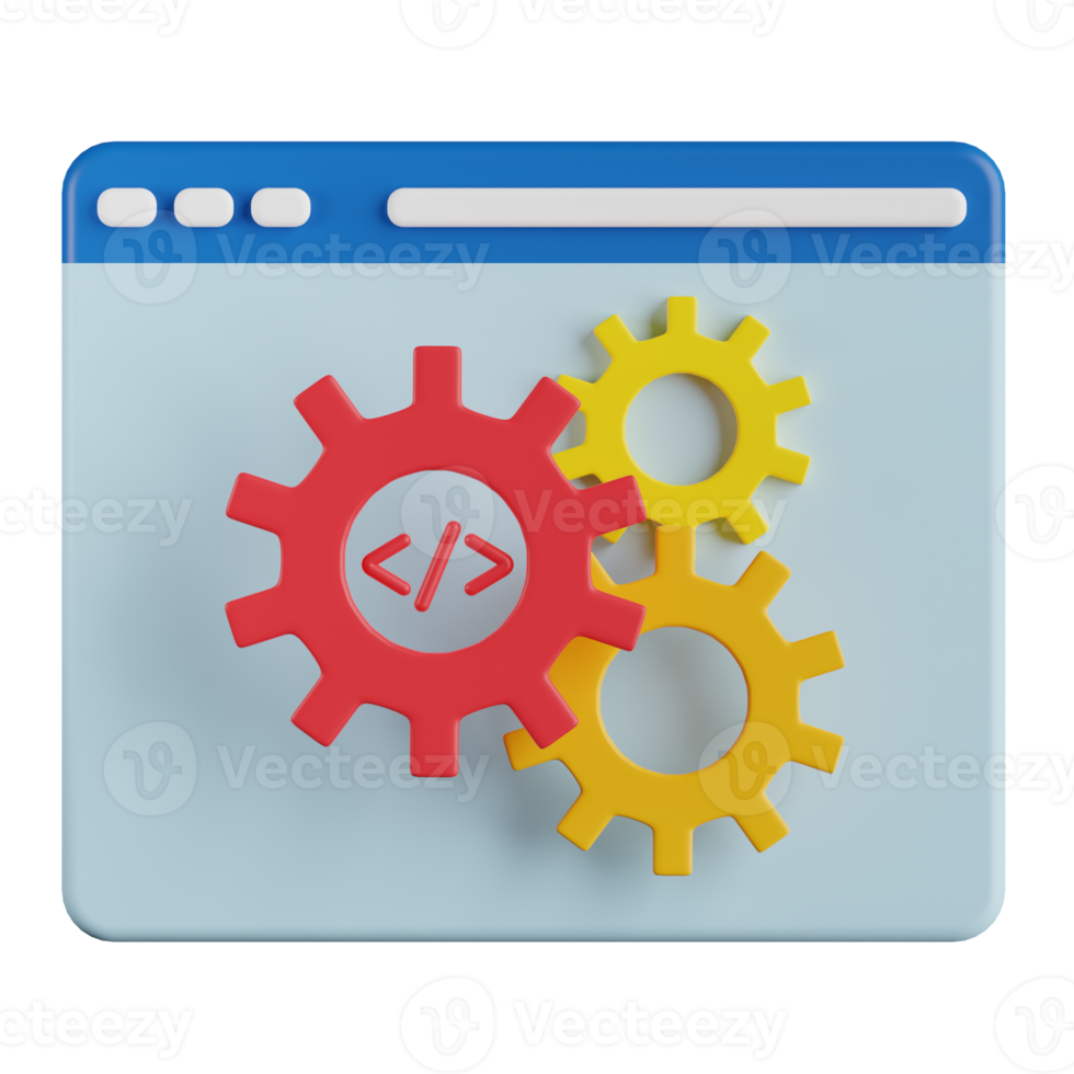 Ilustración 3d de configuración web png