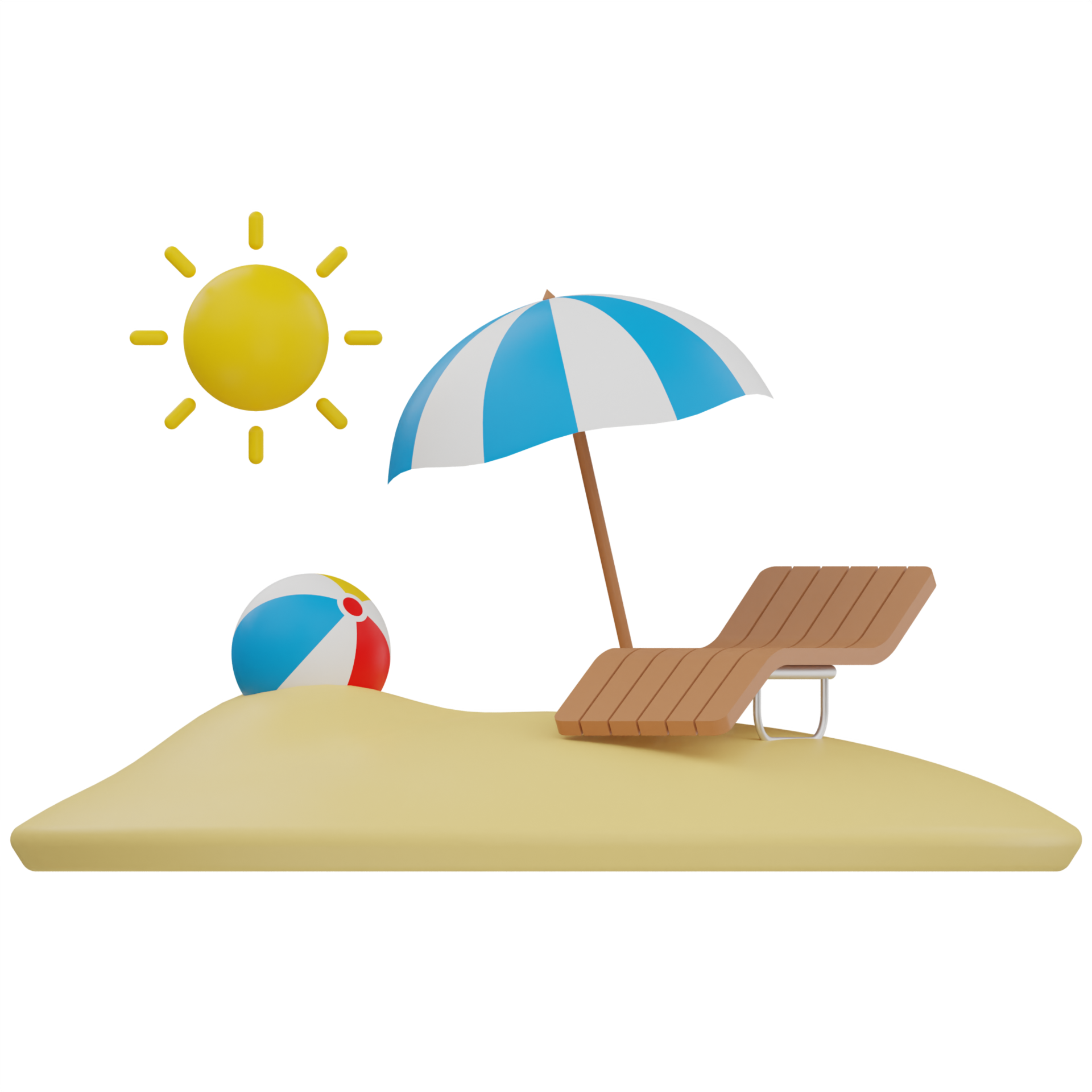 Free Beach 3D Illustration 10794497 PNG with Transparent Background