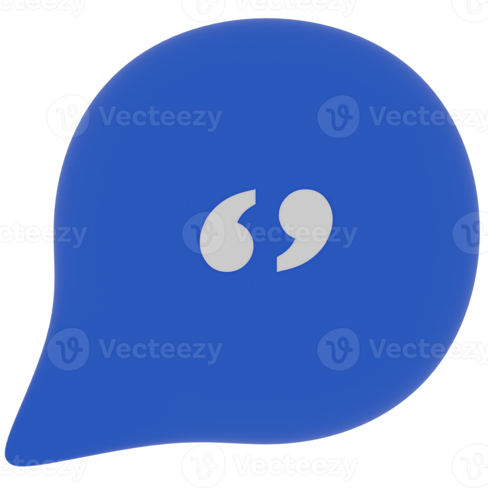 Speech Bubble with Blue and White Color 3D Illustration png