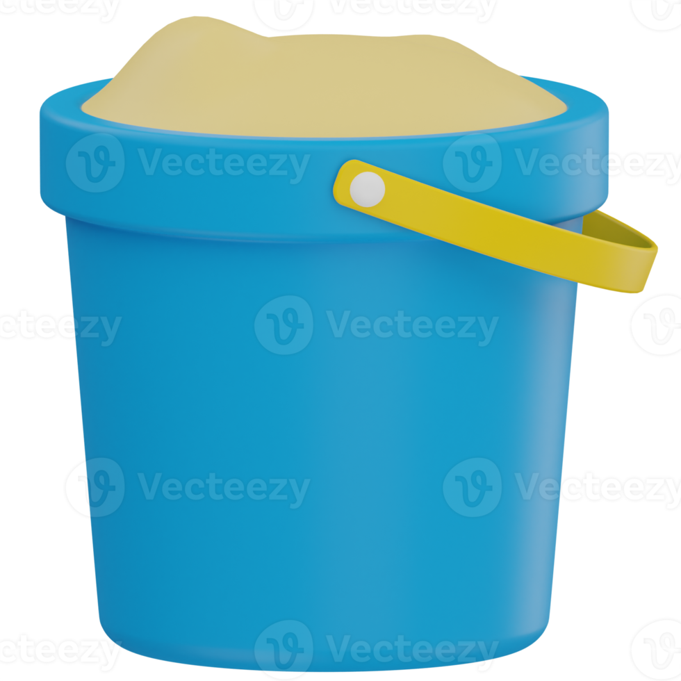 Sand Bucket 3D Illustration png