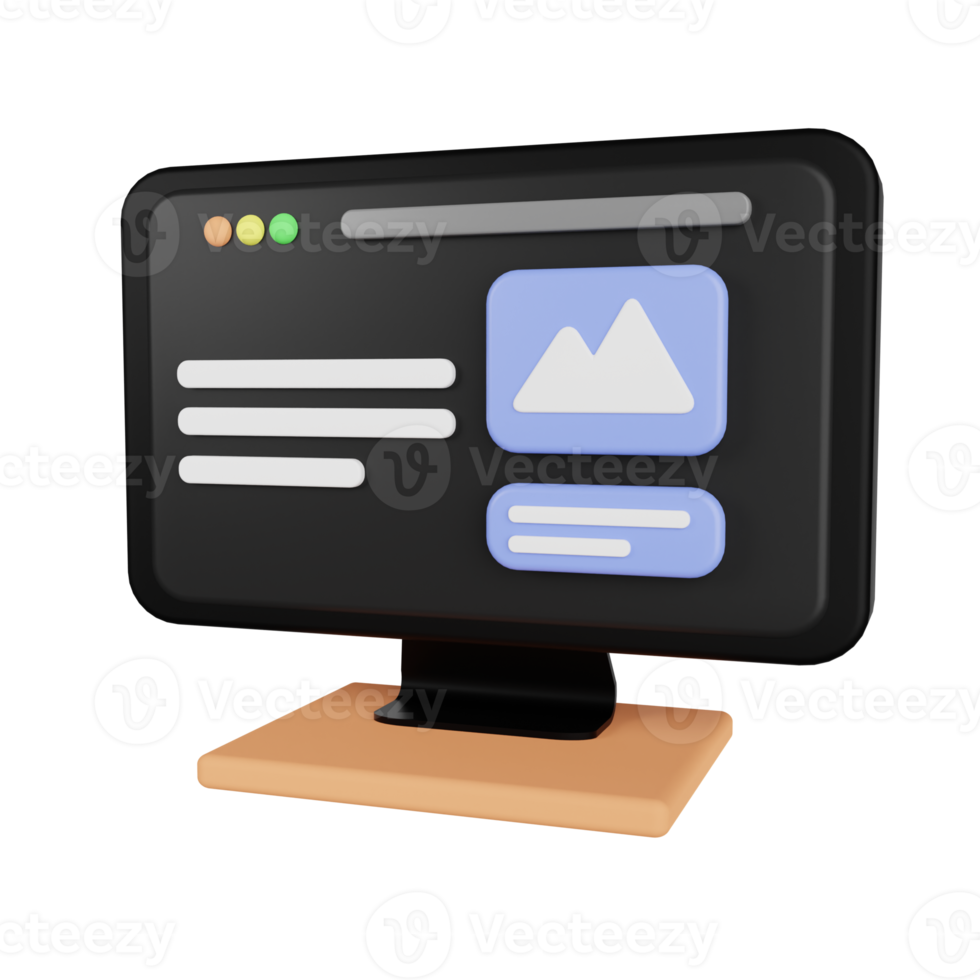 Internet Browser 3D Illustration png