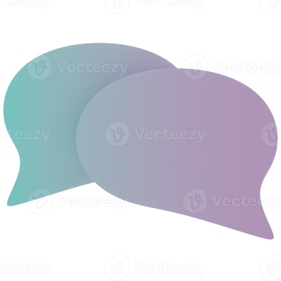 Tal bubbla med lutning Färg 3d illustration png