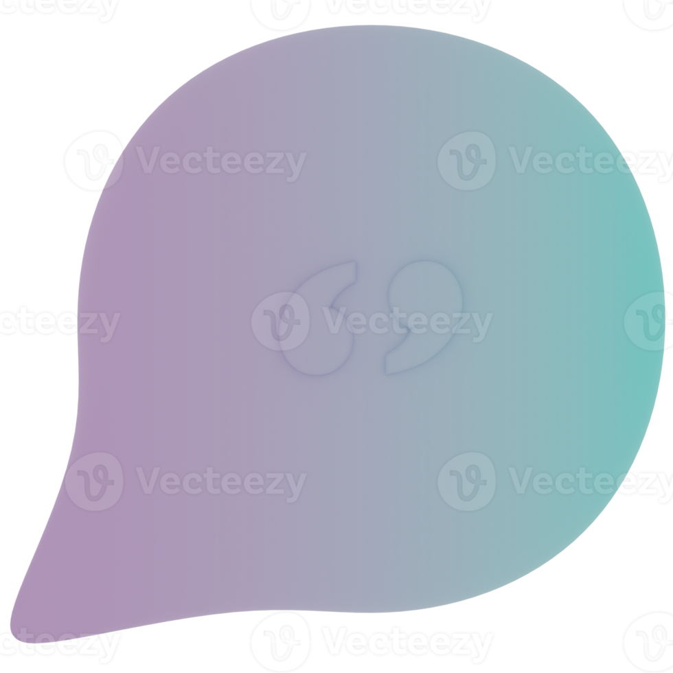 Speech Bubble with Gradient Color 3D Illustration png