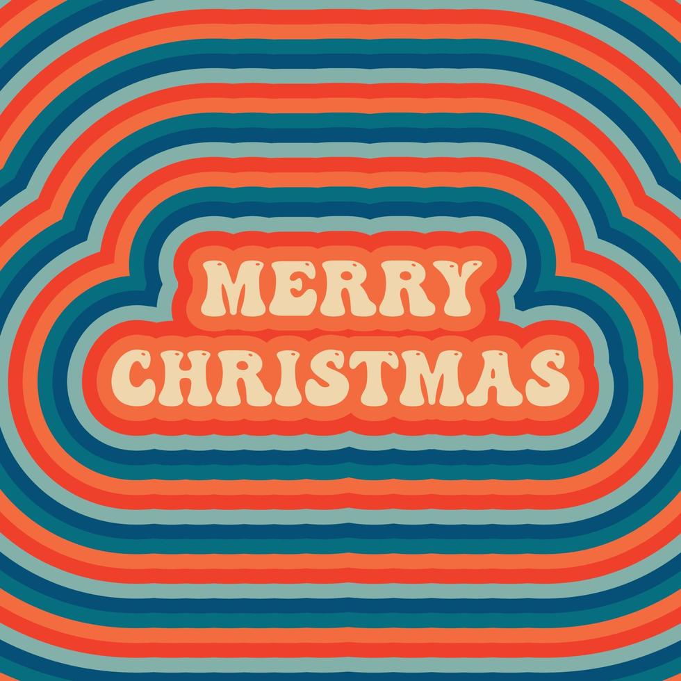 Groove tarjeta de Navidad retro. ilustración vectorial vector