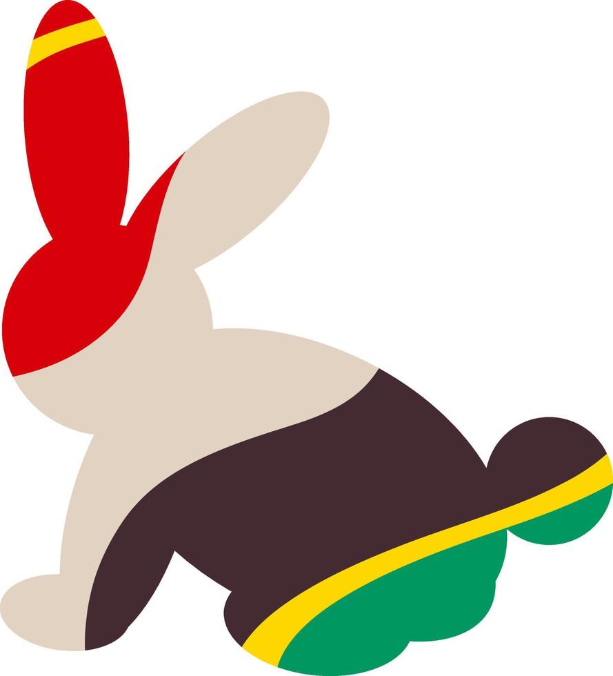 Silhouette of a rabbit with an abstract pattern vector