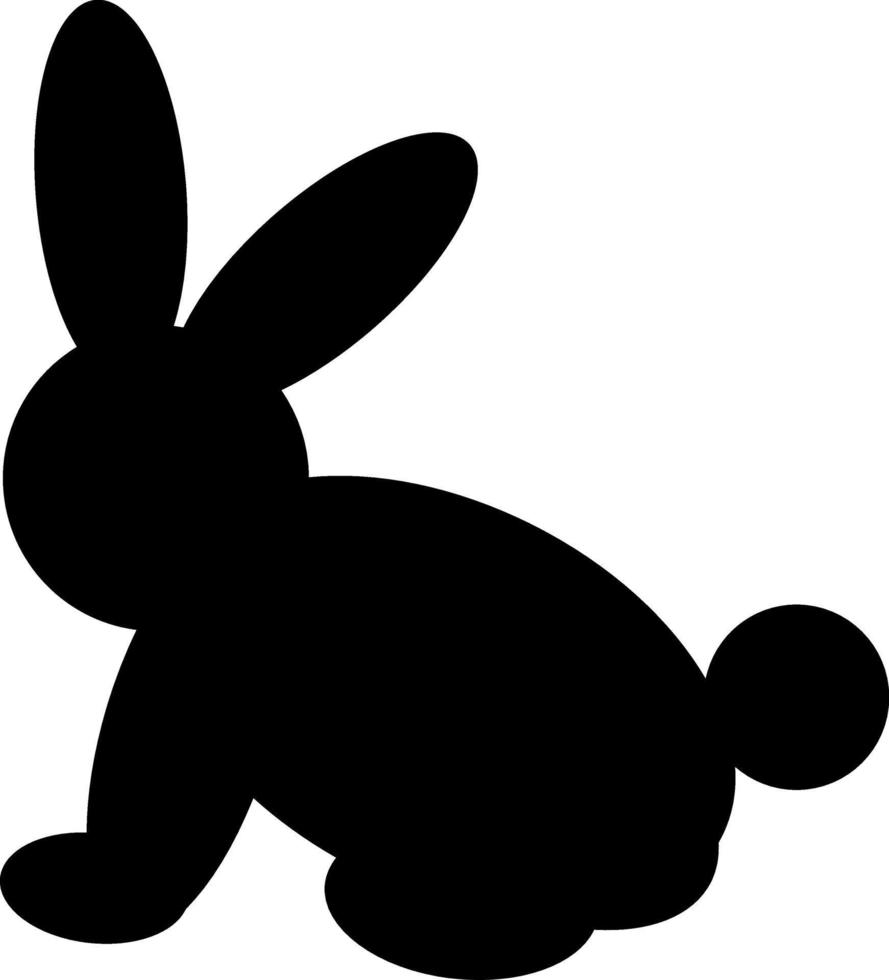 Balck Silhouette of a rabbit with an abstract pattern vector