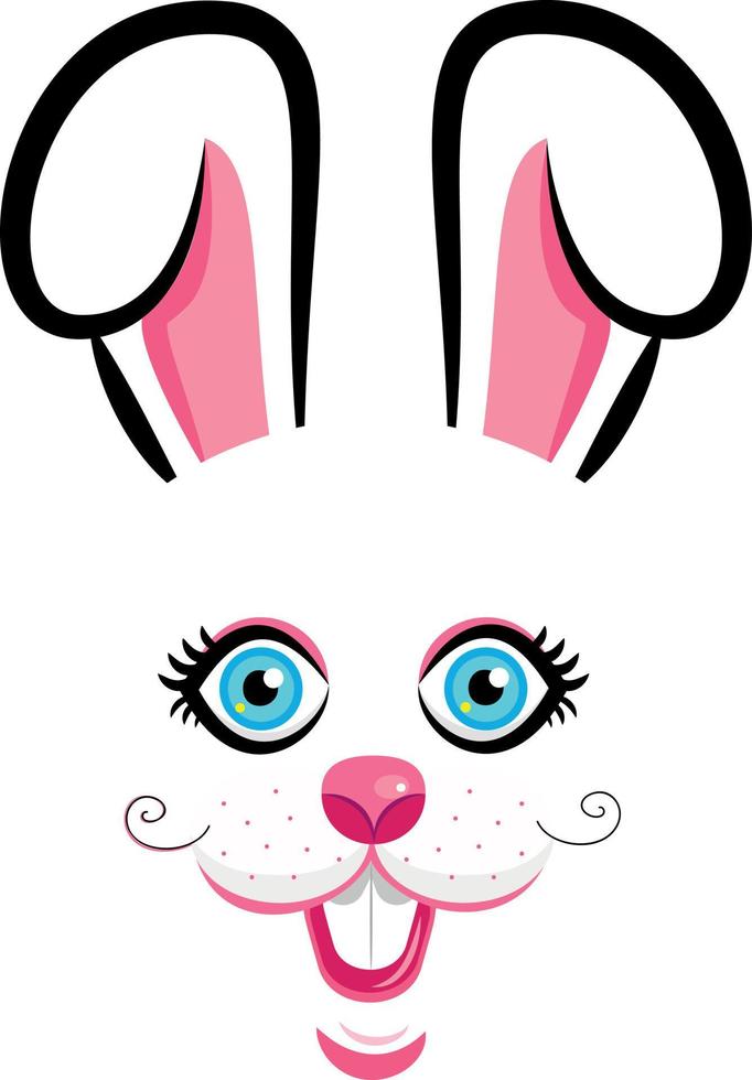 Kawaii Rabbit face.Rabbit symbol of 2023 year.Vector illustration vector