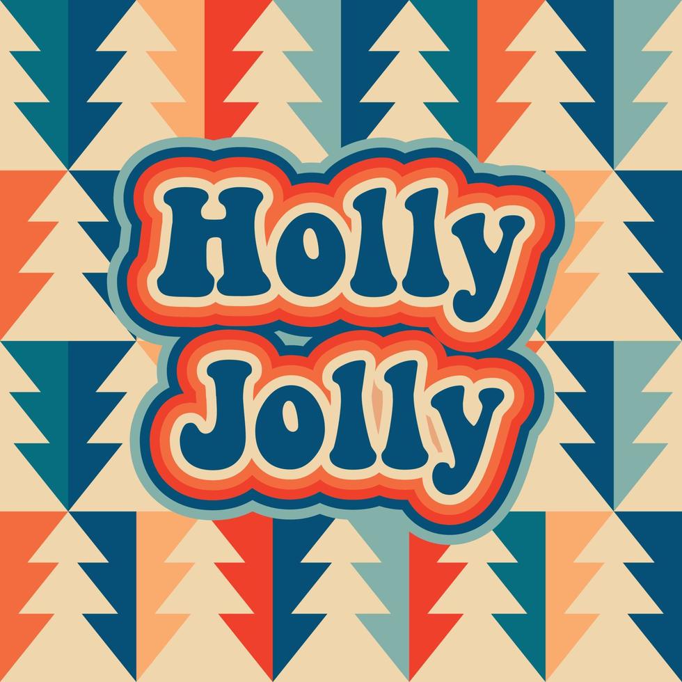 Groove retro Christmas card. Vector illustration
