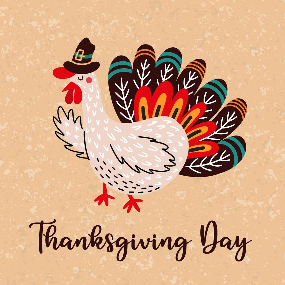 Thanksgiving day greeting card vector