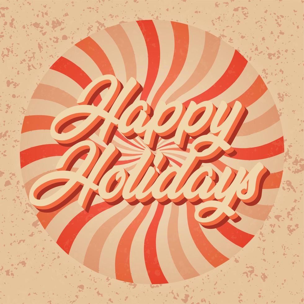 Groove retro Christmas card. Vector illustration