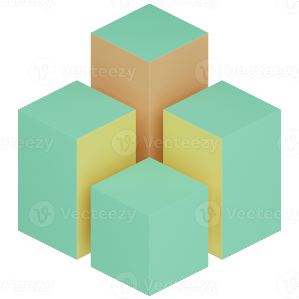 cubo 3d illustrazione png