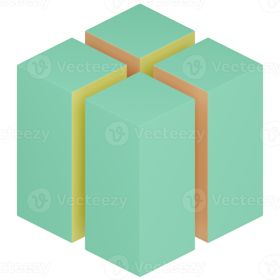 cubo 3d ilustración png