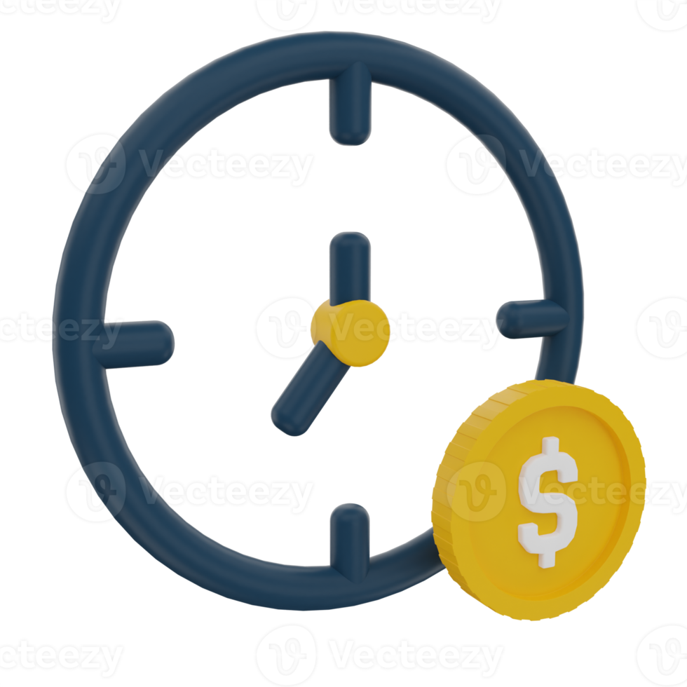 Time is Money 3D Illustration png