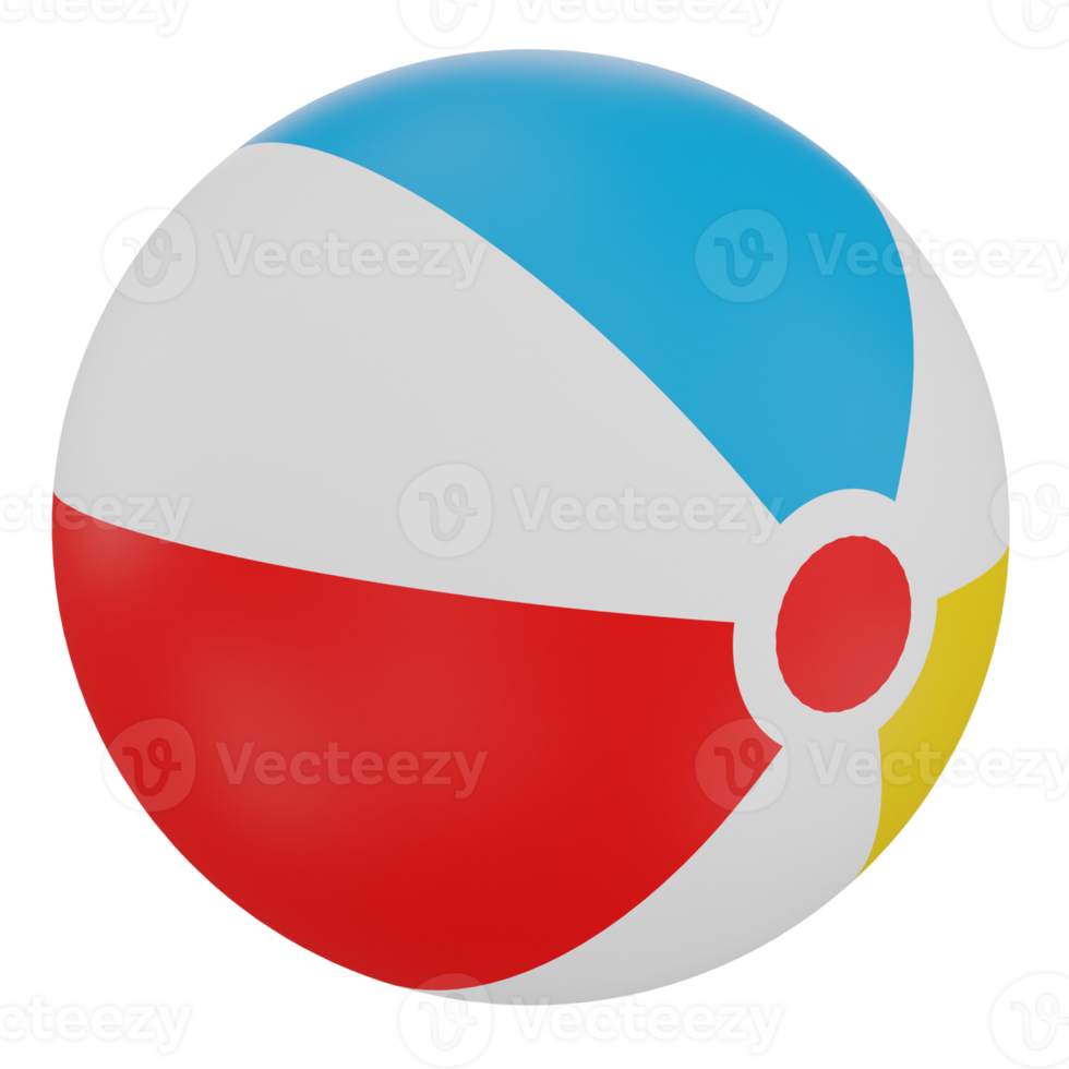 Beach Ball 3D Illustration png