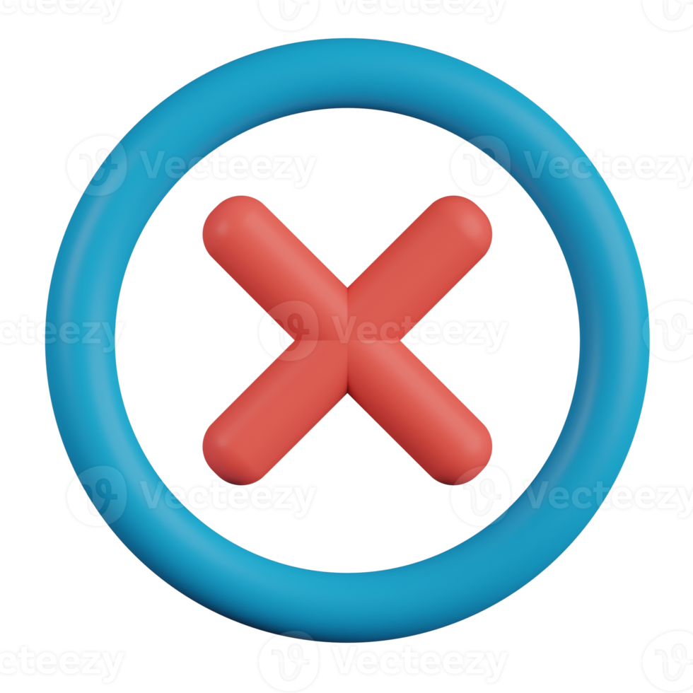 Cancel Button 3D Icon png