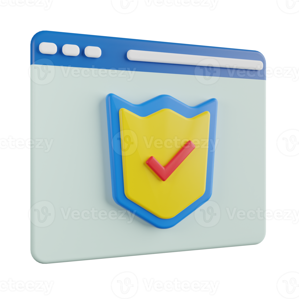 Web Security 3D Illustration png