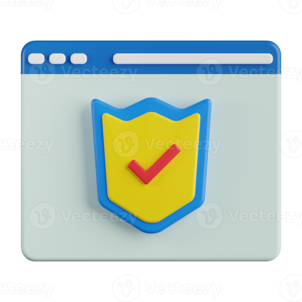 Web Security 3D Illustration png