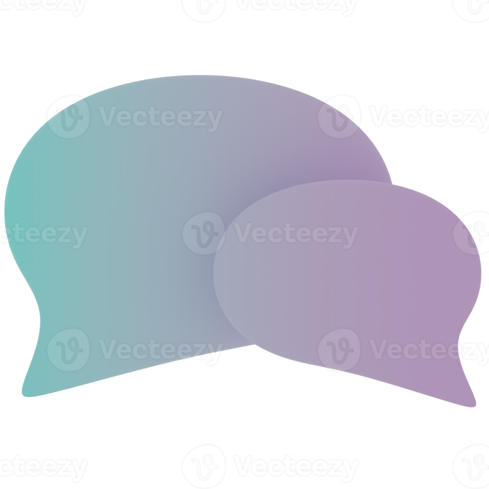 Tal bubbla med lutning Färg 3d illustration png