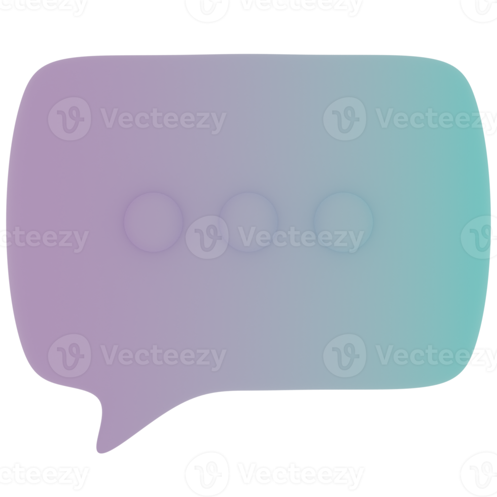 Speech Bubble with Gradient Color 3D Illustration png