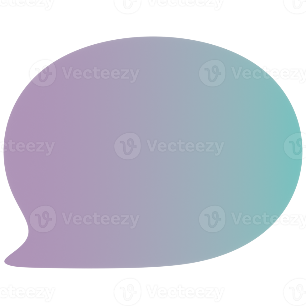 Speech Bubble with Gradient Color 3D Illustration png