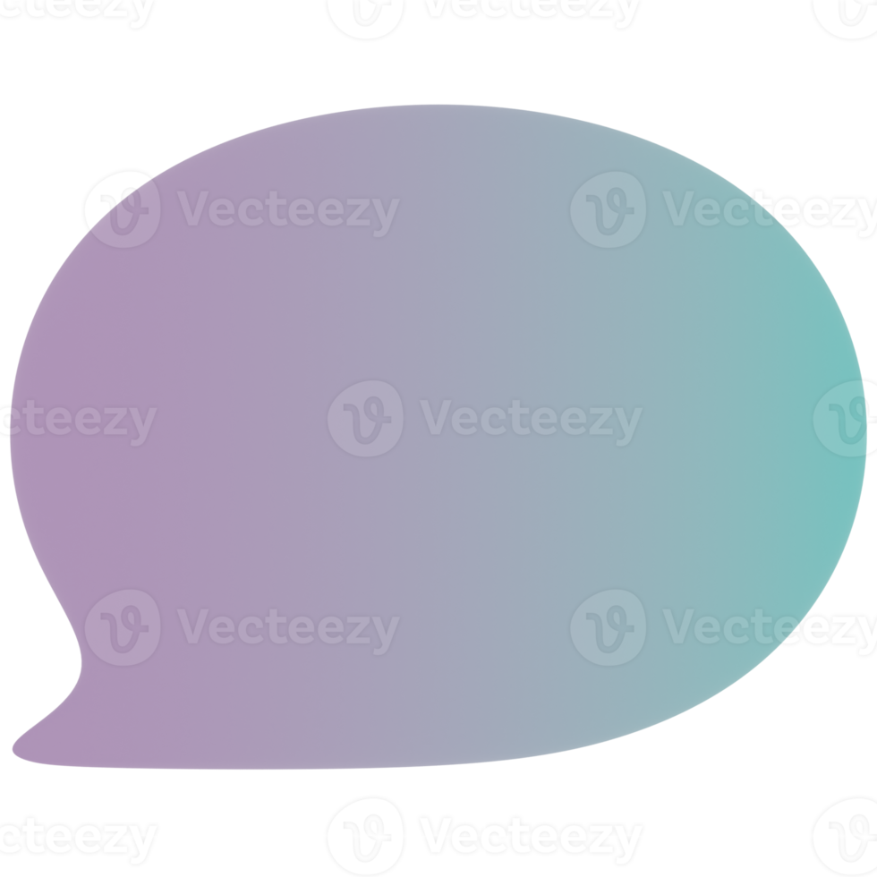 bolha do discurso com ilustração 3d de cor gradiente png