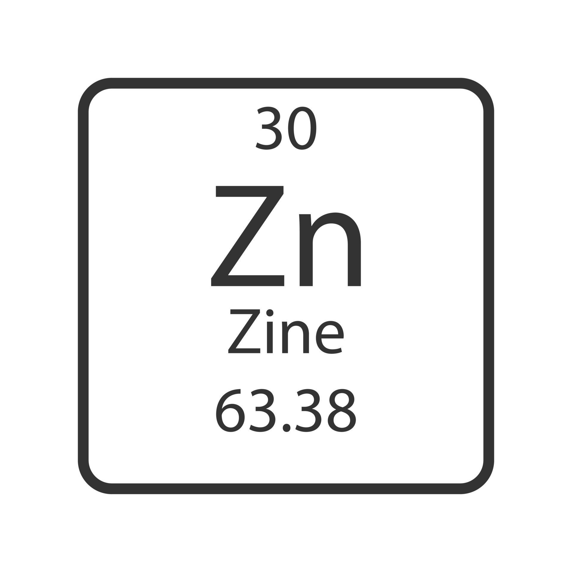 Zine Symbol Chemical Element Of The Periodic Table Vector Ilration 10794689 Art At Vecy