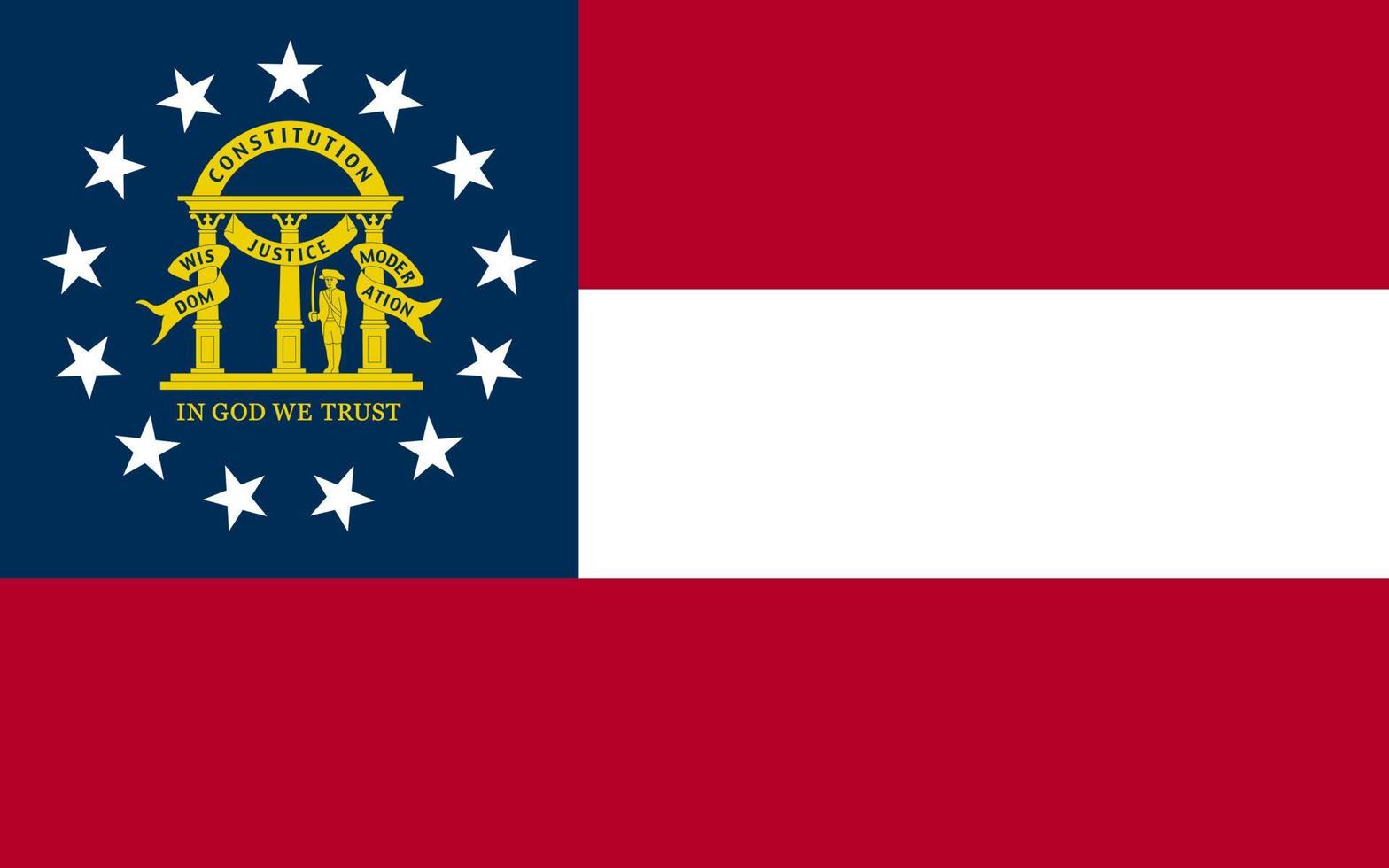 Georgia state flag. Vector illustration.