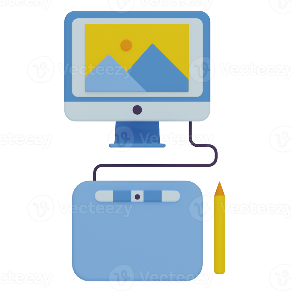 Graphic Tablet 3D Illustration png