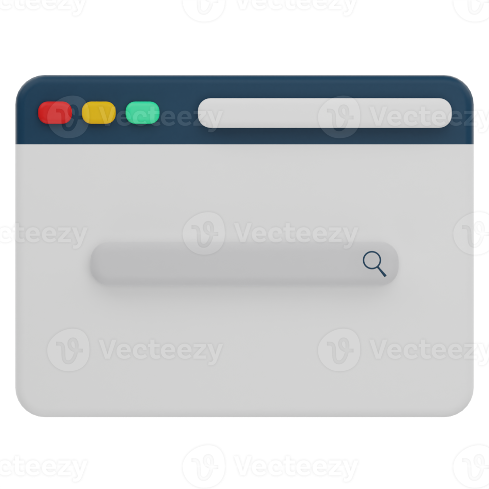 ilustração 3d do navegador png