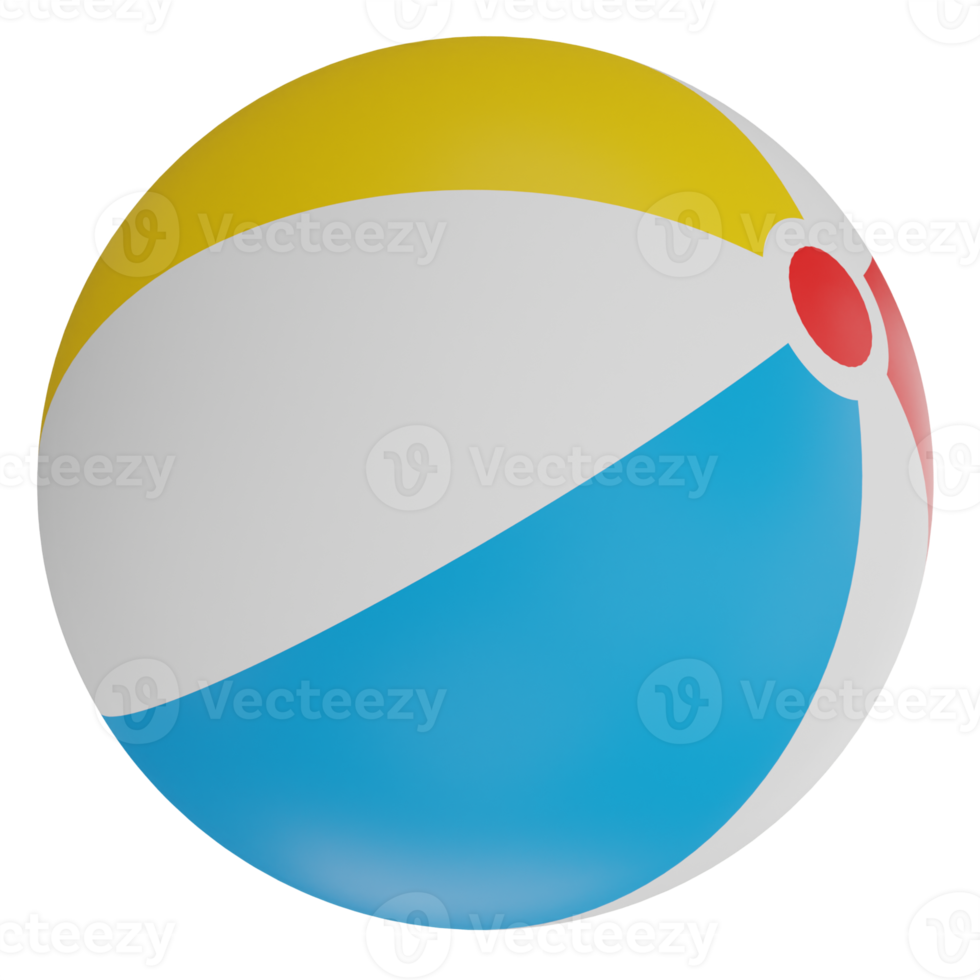 Ilustración 3d de pelota de playa png