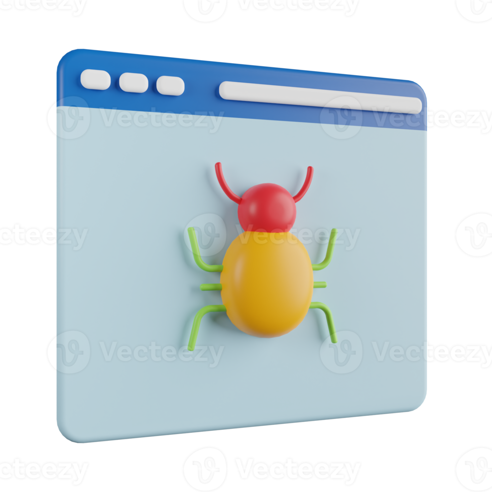 Computer Virus 3D Illustration png