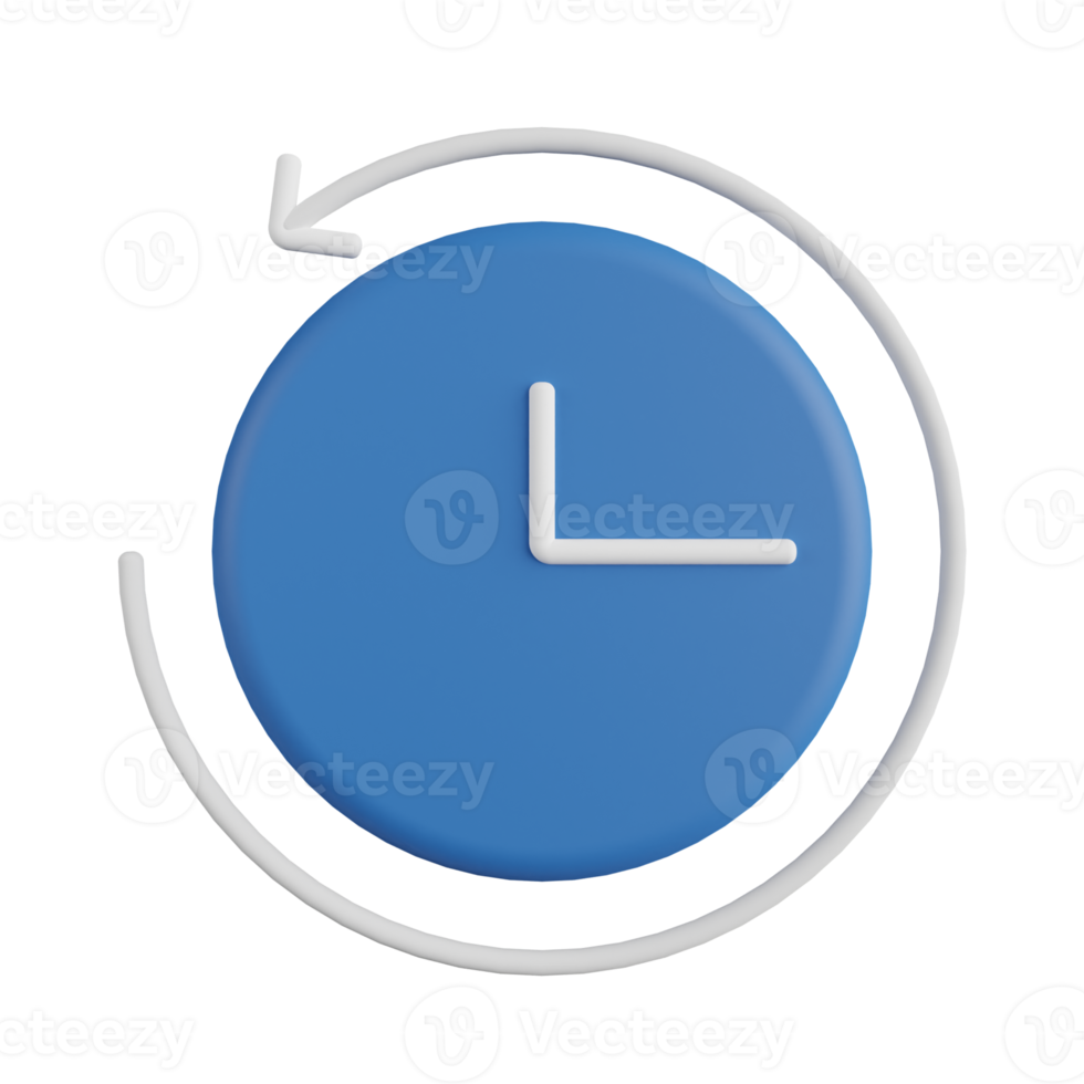 Return Time 3D Illustration png