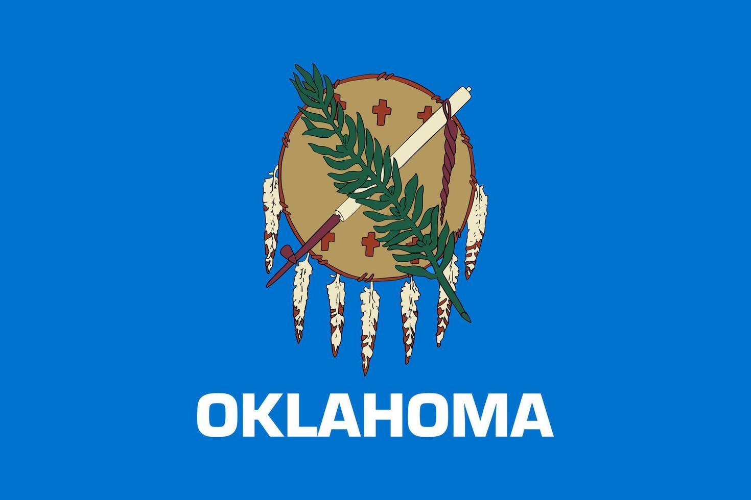 Oklahoma state flag. Vector illustration.