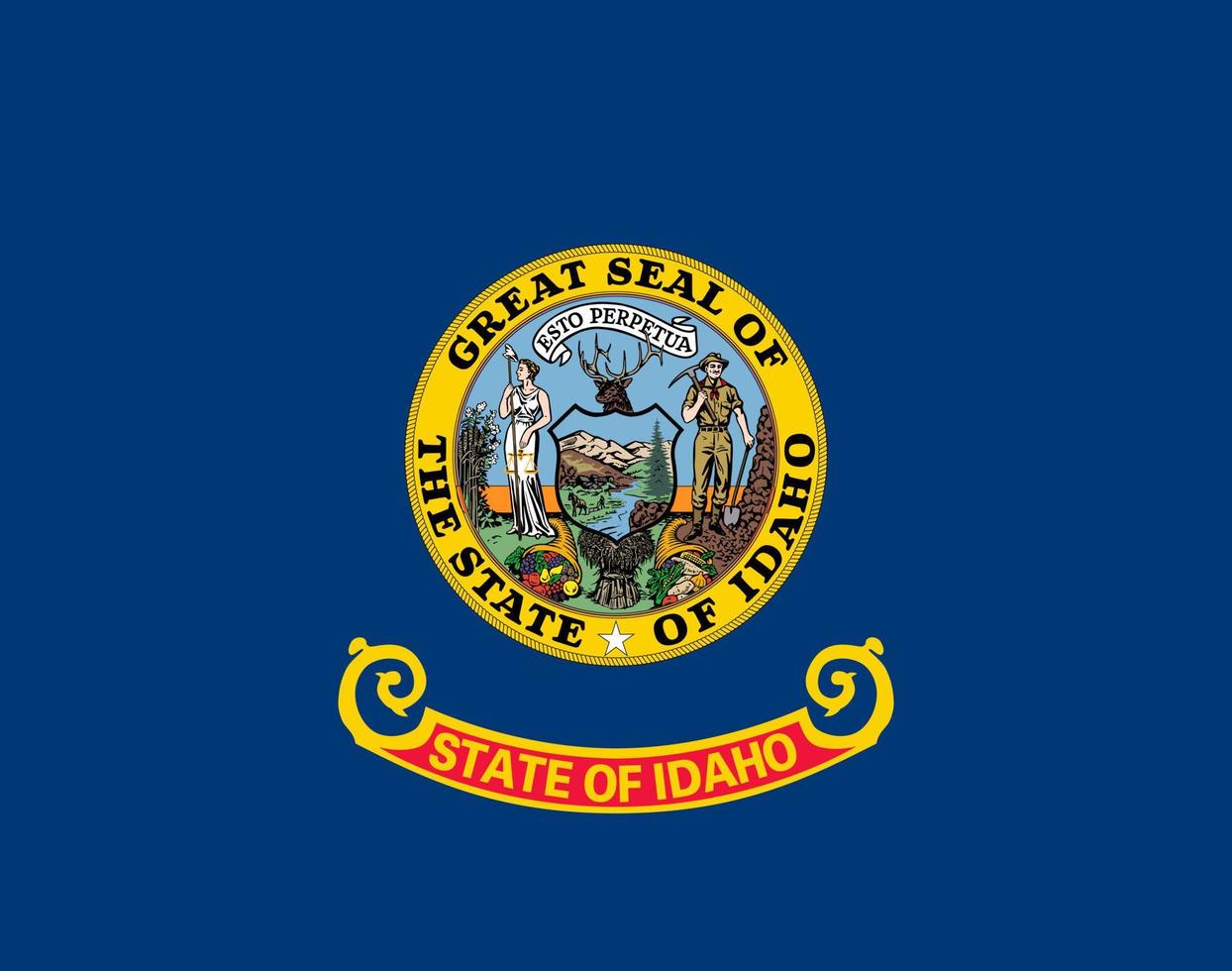 Idaho state flag. Vector illustration.