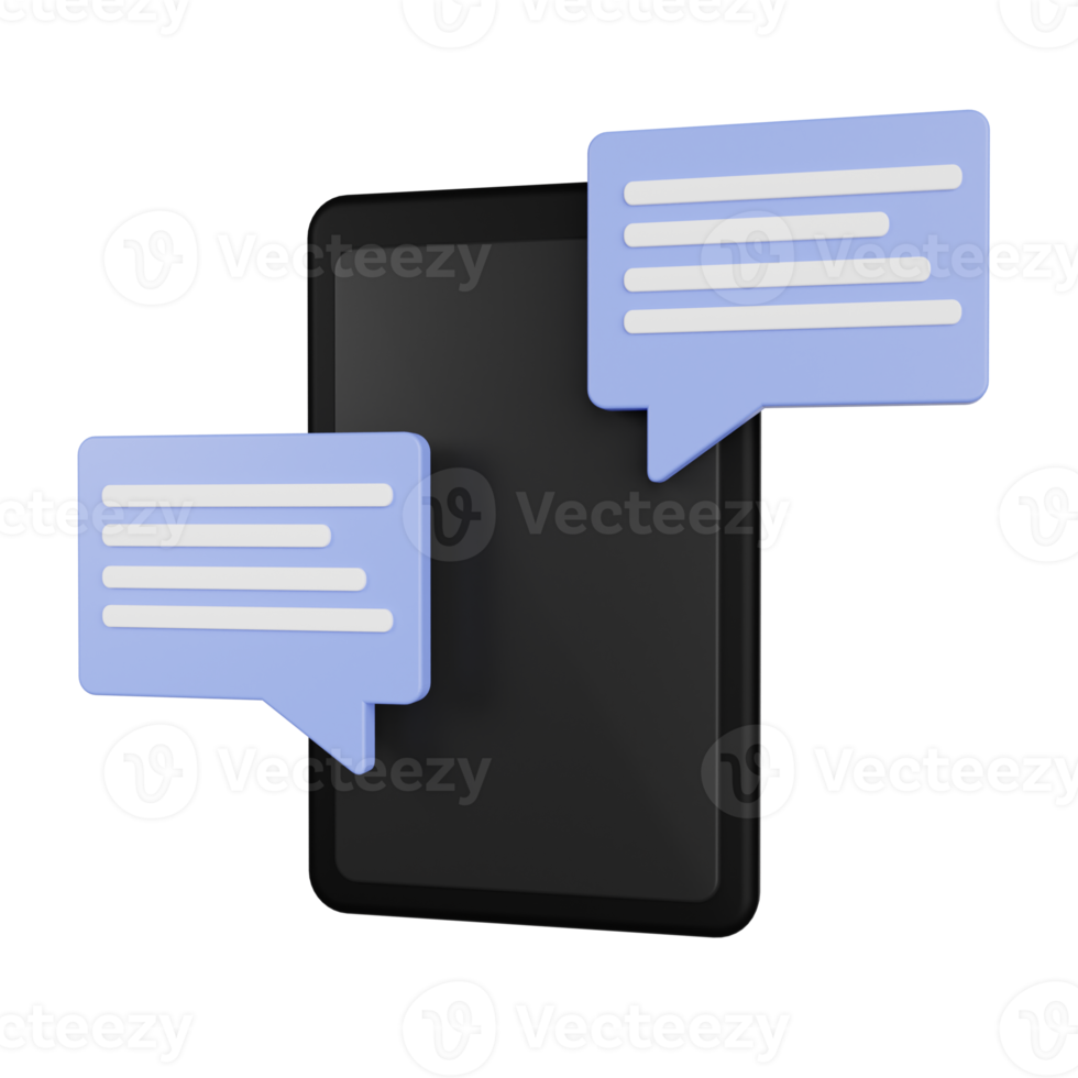 Mobile Chat 3D Illustration png