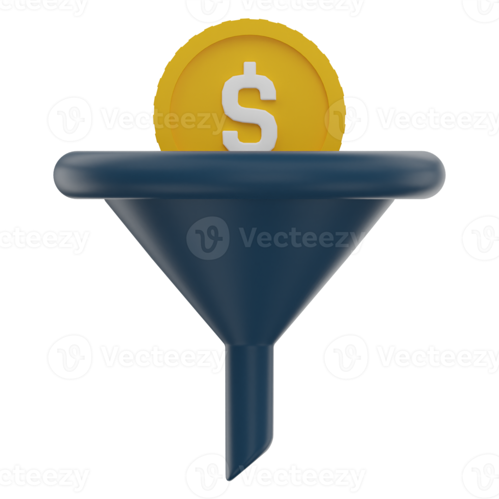 Sales Funnel 3D Illustration png