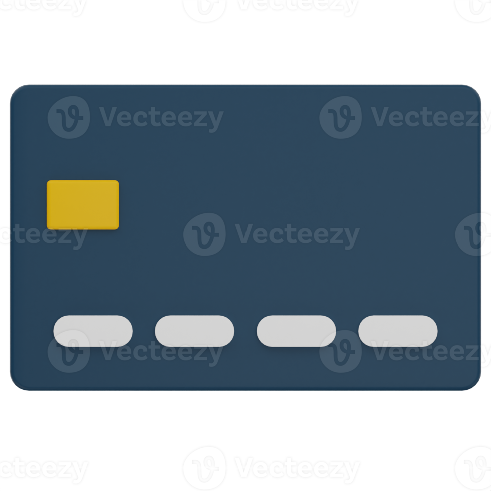 ilustración 3d de la tarjeta de débito png