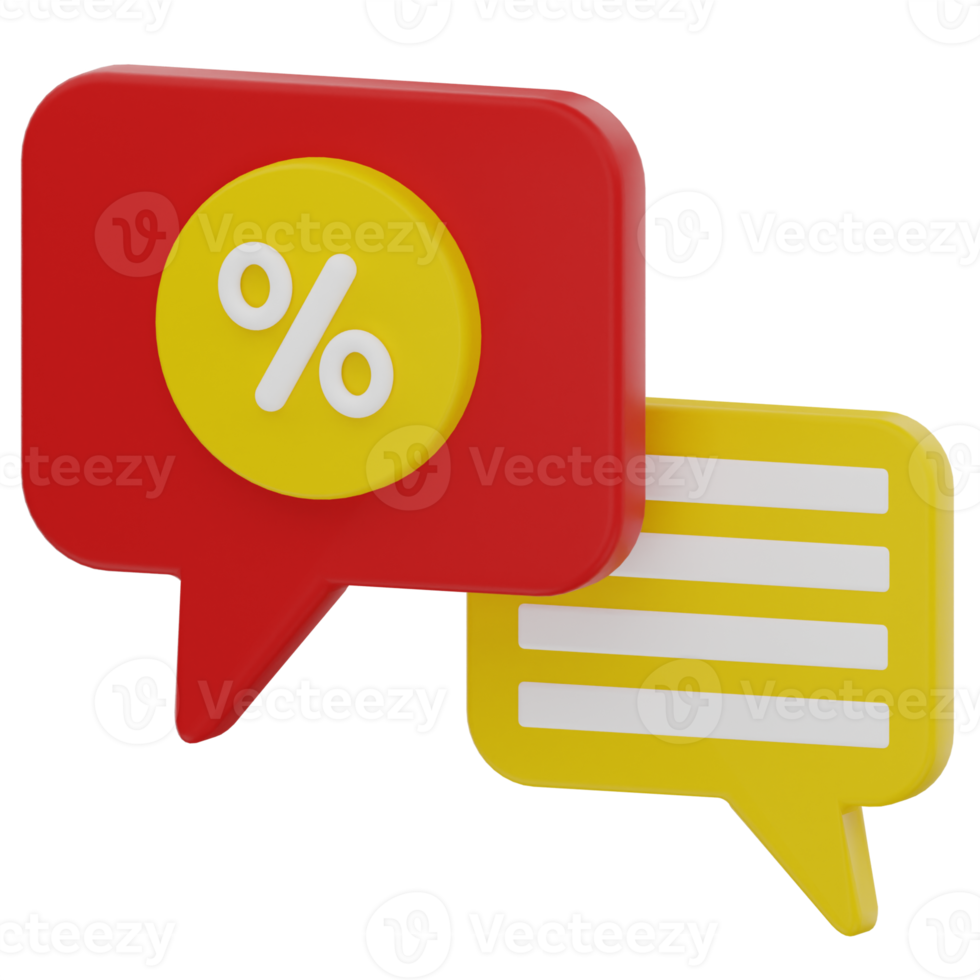 Discount Message 3D Illustration png
