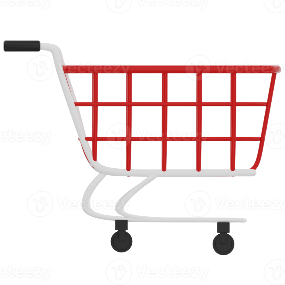 illustration 3d de panier d'achat png