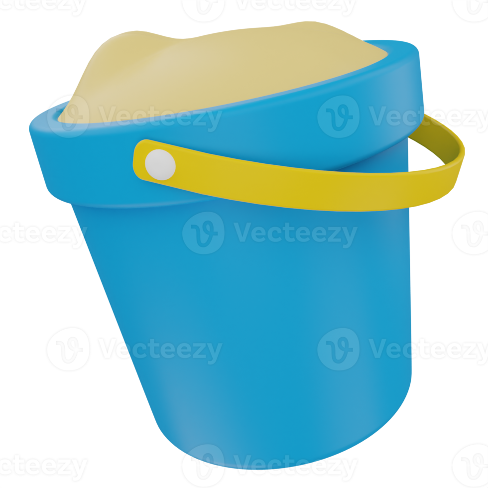 Sand Bucket 3D Illustration png