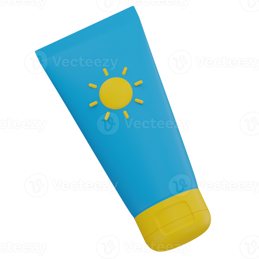 Sunscreen Lotion 3D Illustration png
