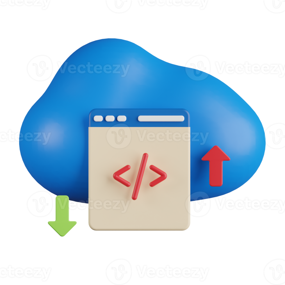 Cloud Transfer Data 3D Illustration png