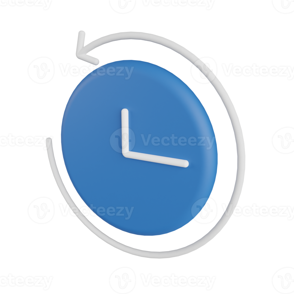 Return Time 3D Illustration png