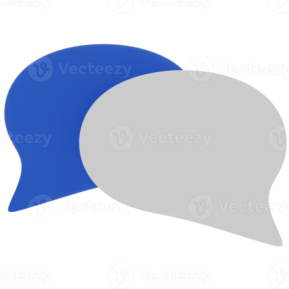 Speech Bubble with Blue and White Color 3D Illustration png