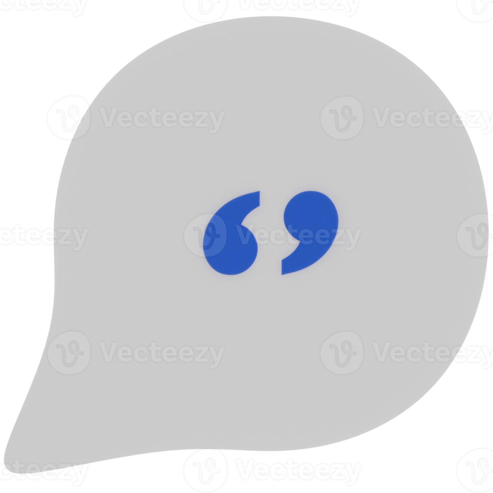 Speech Bubble with Blue and White Color 3D Illustration png