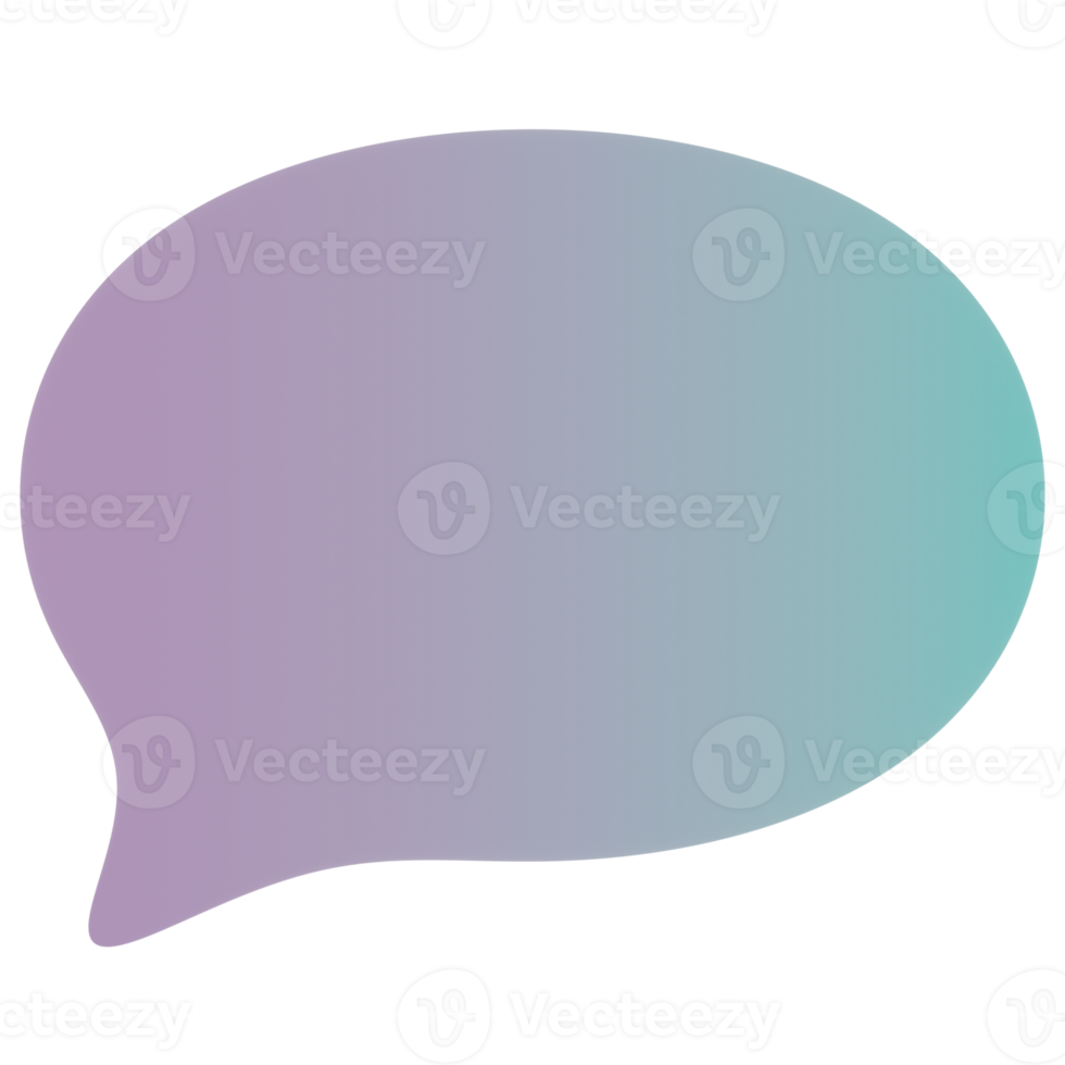 Speech Bubble with Gradient Color 3D Illustration png