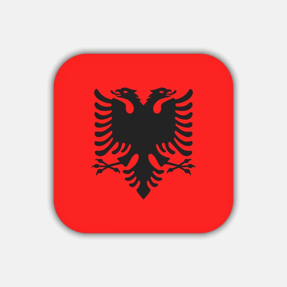 Albania flag, official colors. Vector illustration.