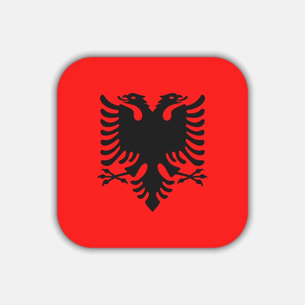 Albania flag, official colors. Vector illustration.