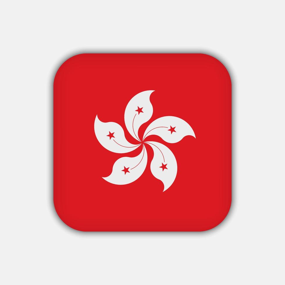 Hong Kong flag, official colors. Vector illustration.